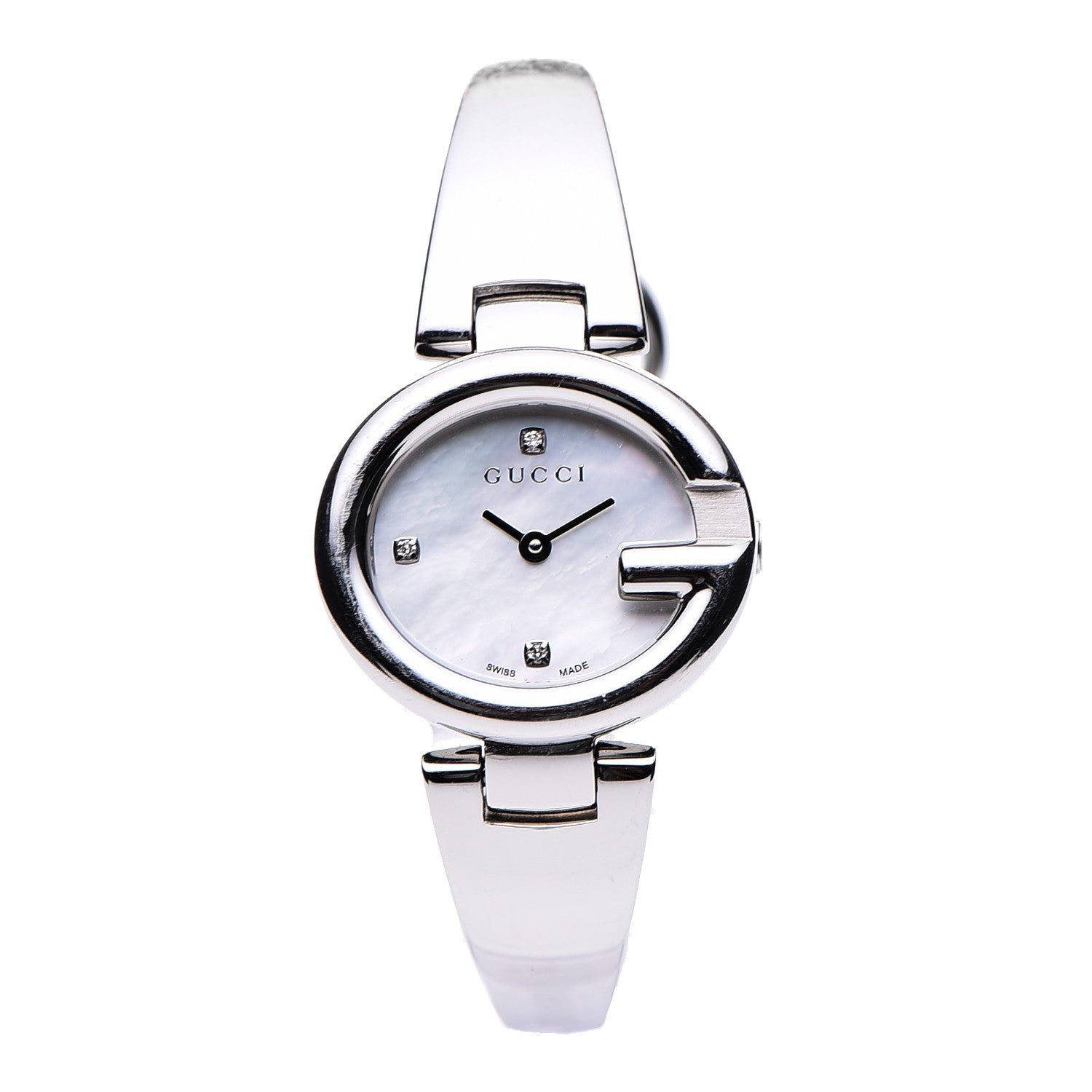 Gucci Stainless Steel Diamond Mother of Pearl 27mm Guccissima Quartz Watch 1 of 6