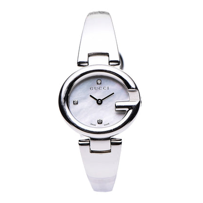 Gucci Stainless Steel Diamond Mother of Pearl 27mm Guccissima Quartz Watch 1 of 6