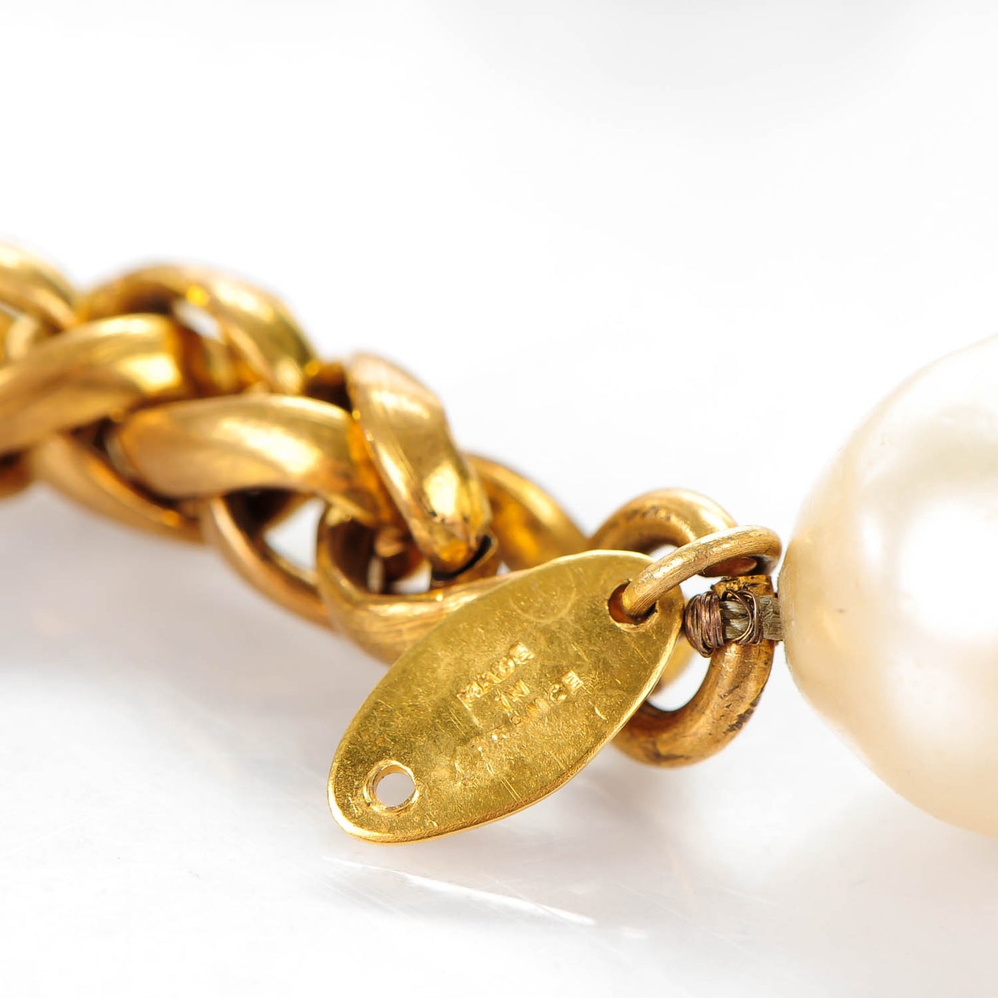 Pearl CC Long Necklace