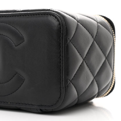 Chanel Lambskin Quilted Small Top Handle Vanity Case With Chain Black 10 of 10