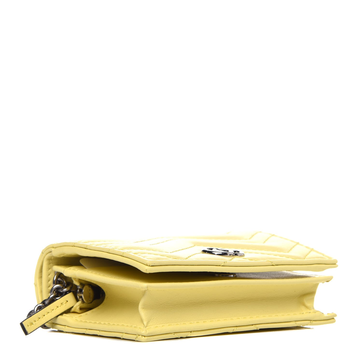 Gucci Calfskin Matelasse GG Marmont Mini Wallet On Chain Banana 4 of 10