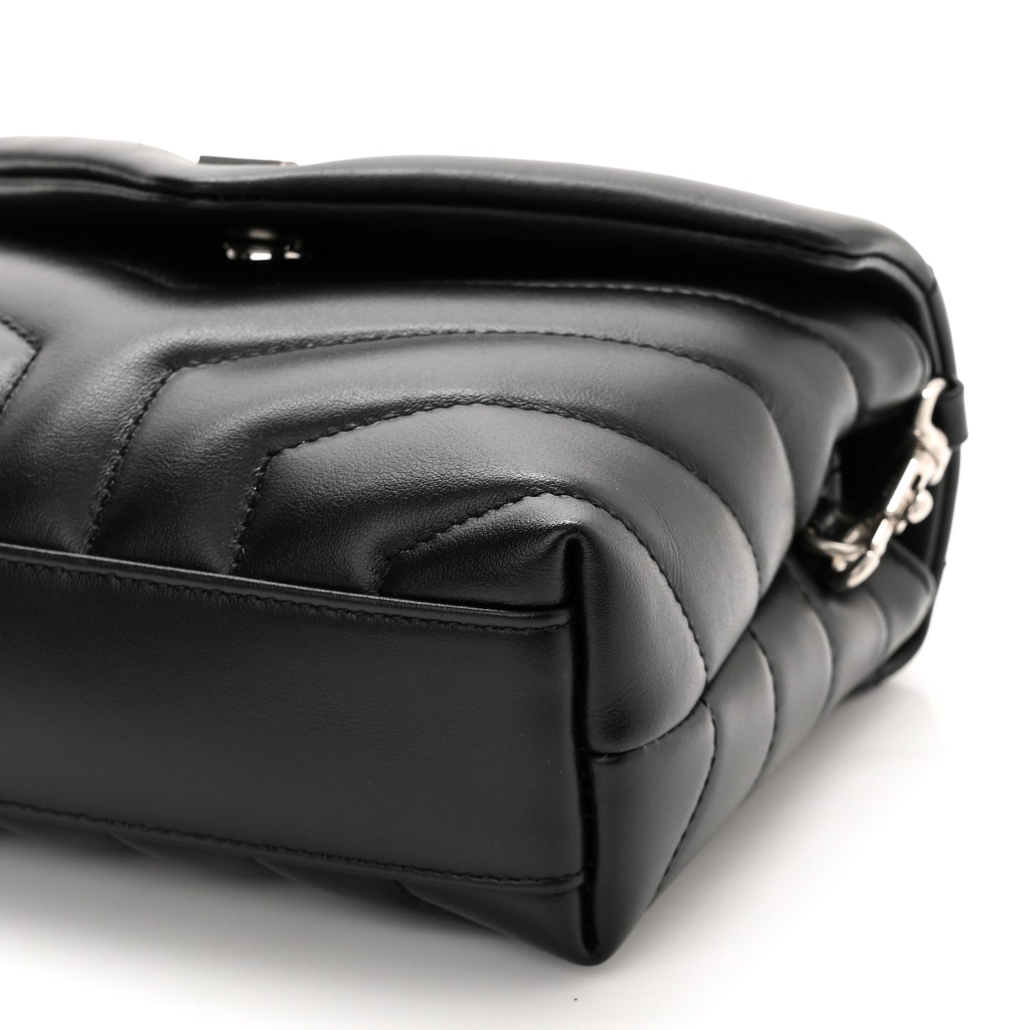 Calfskin Y Quilted Monogram Toy Loulou Crossbody Bag Black