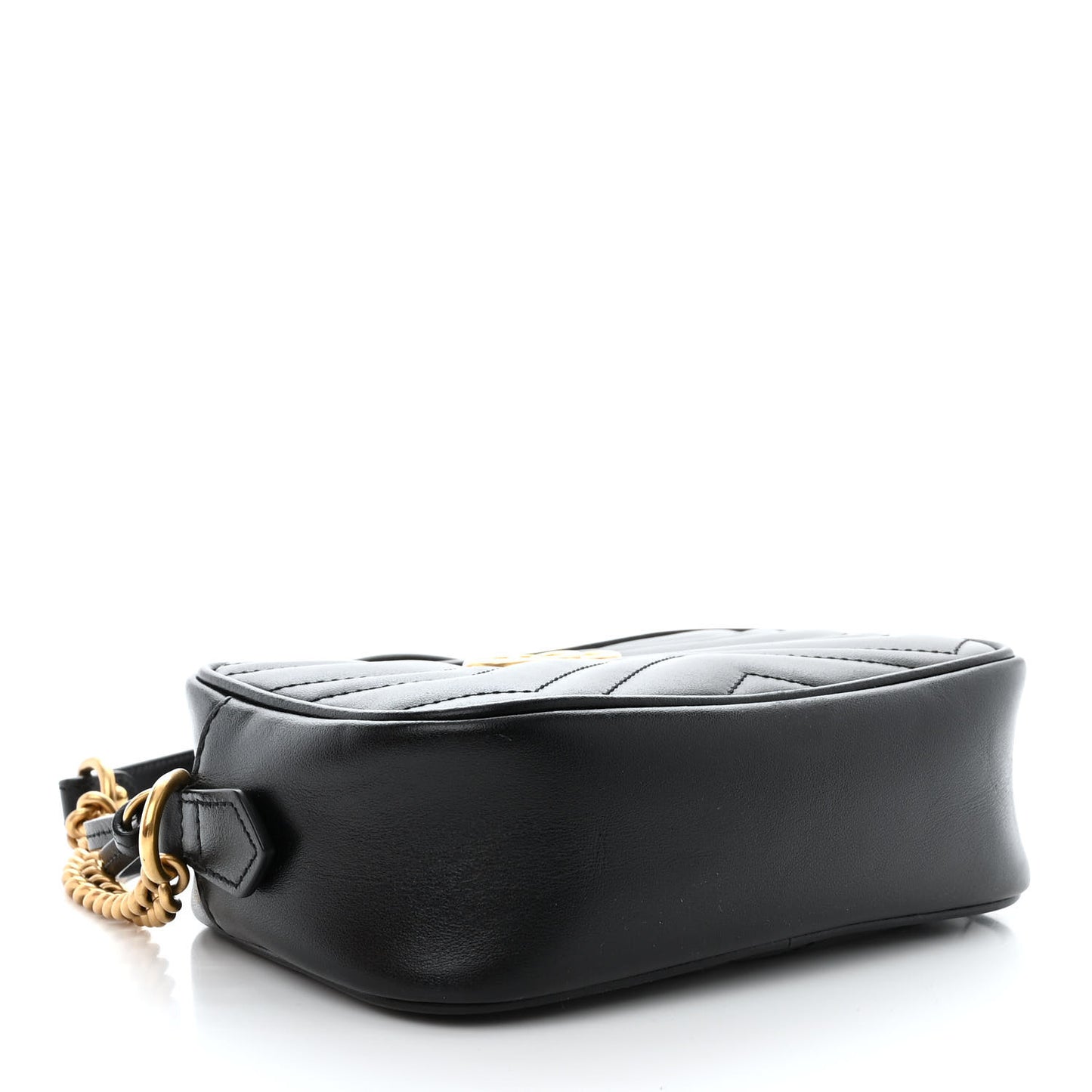 Calfskin Matelasse Mini GG Marmont Chain Shoulder Bag Black