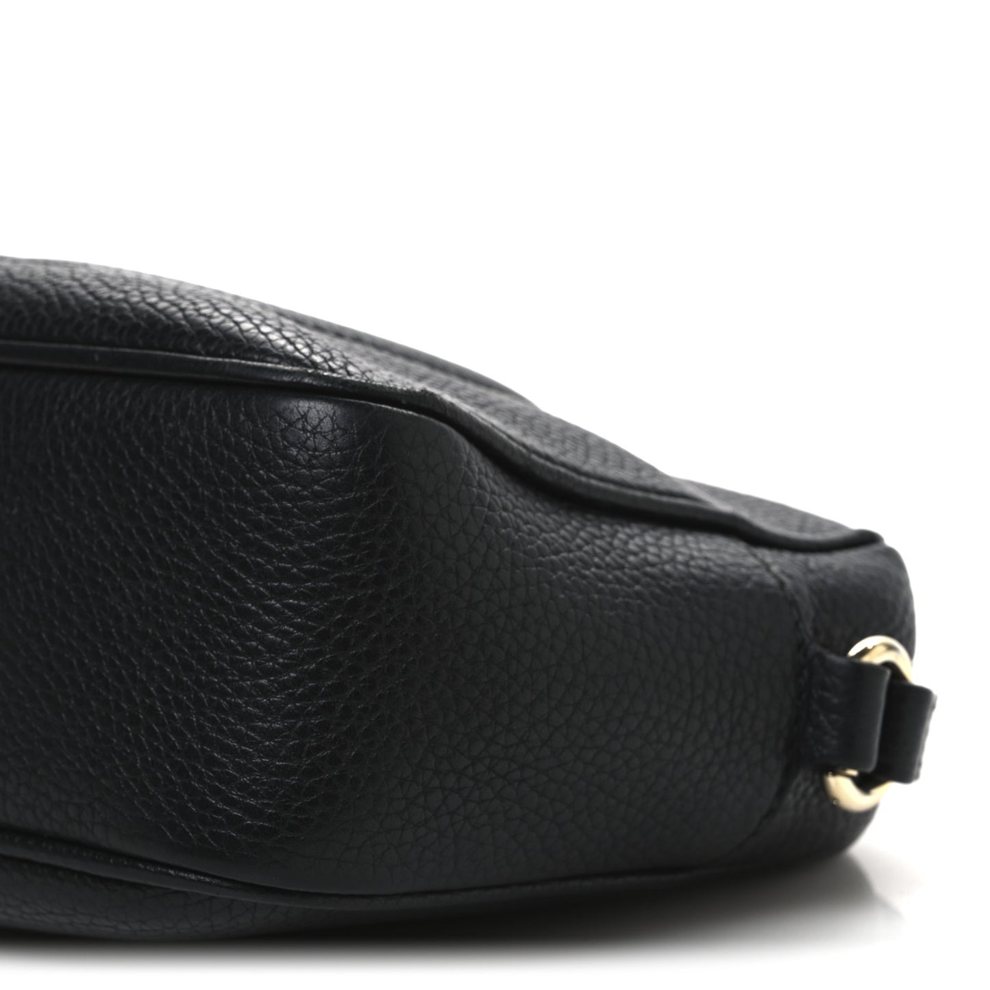Pebbled Calfskin Small Soho Disco Bag Black
