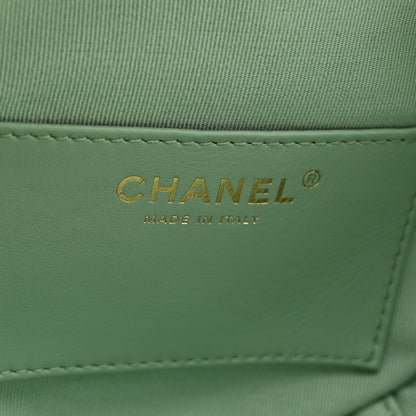 Chanel Caviar Quilted Small Round Vanity With Chain Light Green 6 of 11