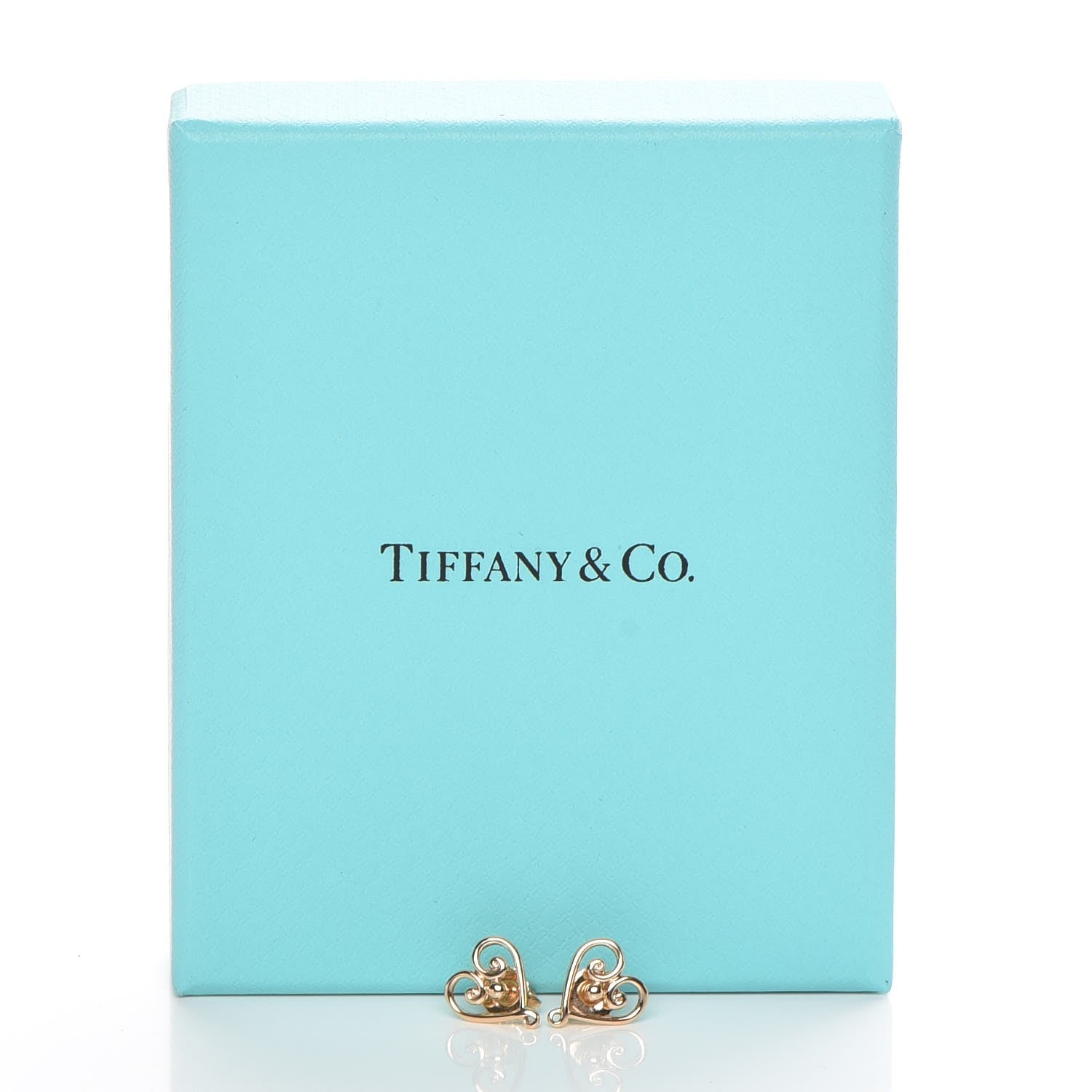 Tiffany 18K Rose Gold Paloma's Venezia Goldoni Heart Earrings 9 of 9