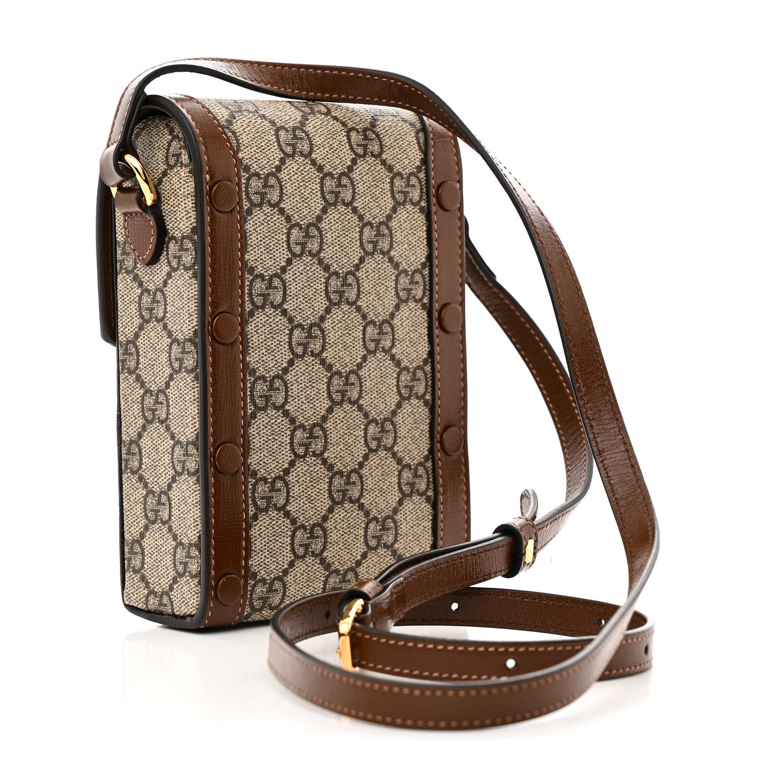 Gucci GG Supreme Monogram Mini Horsebit 1955 Crossbody Bag Beige Brown Sugar 3 of 13