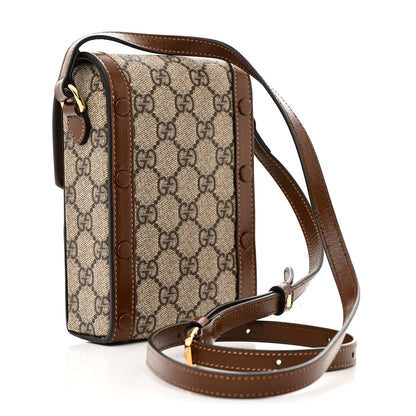 Gucci GG Supreme Monogram Mini Horsebit 1955 Crossbody Bag Beige Brown Sugar 3 of 13