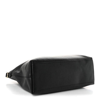 Gucci Pebbled Calfskin Convertible Bamboo Tassel Tote Black 4 of 10