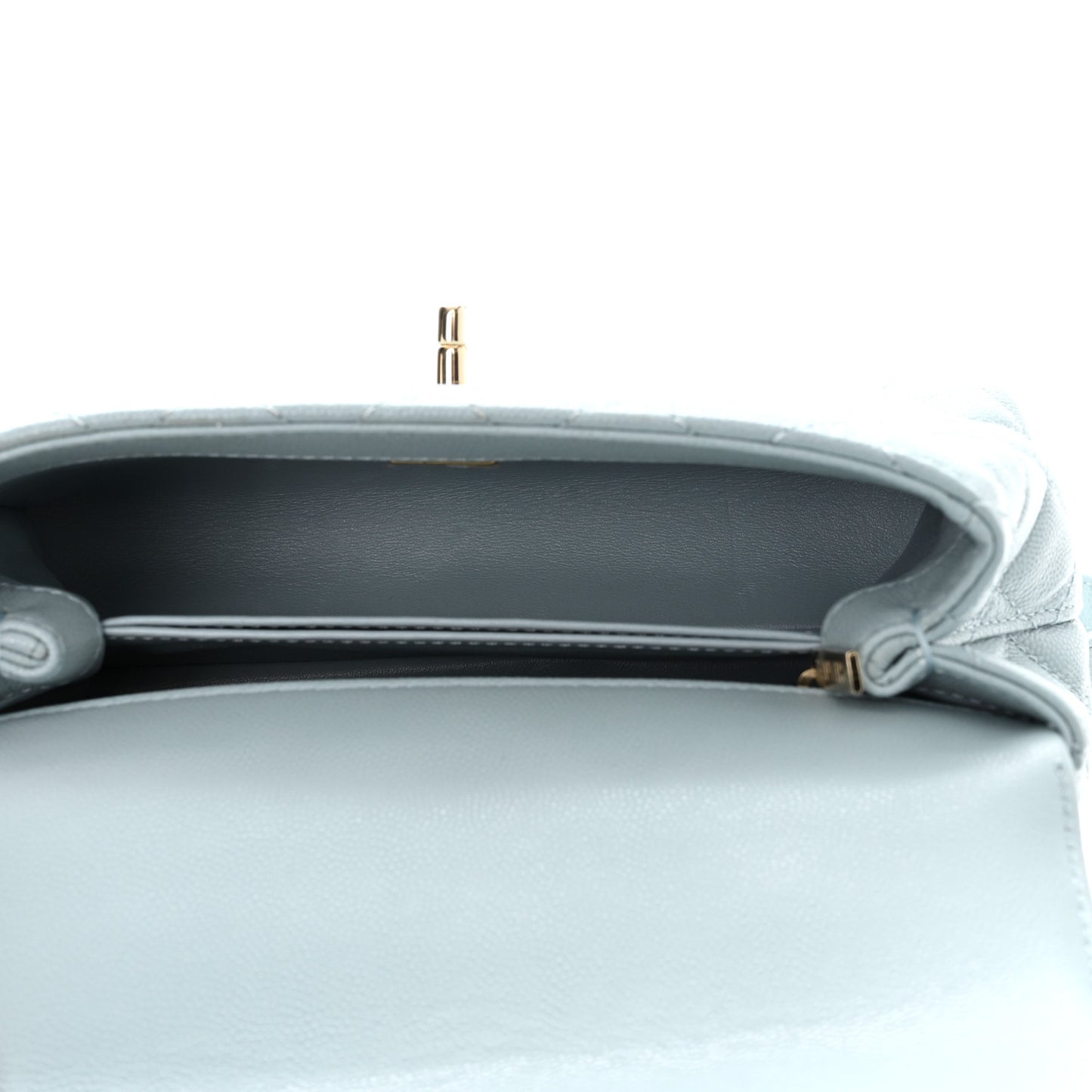 Caviar Quilted Mini Coco Handle Flap Light Blue
