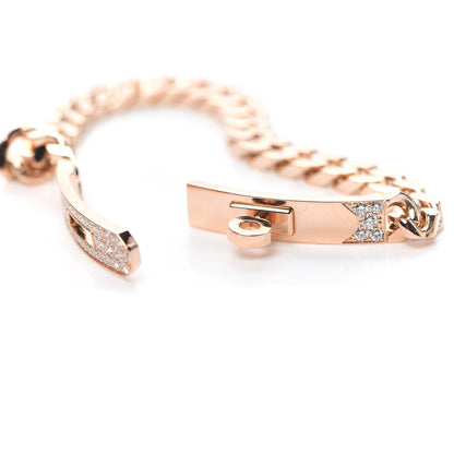 Hermes 18K Rose Gold Diamond PM Kelly Gourmette Bracelet SH 5 of 6