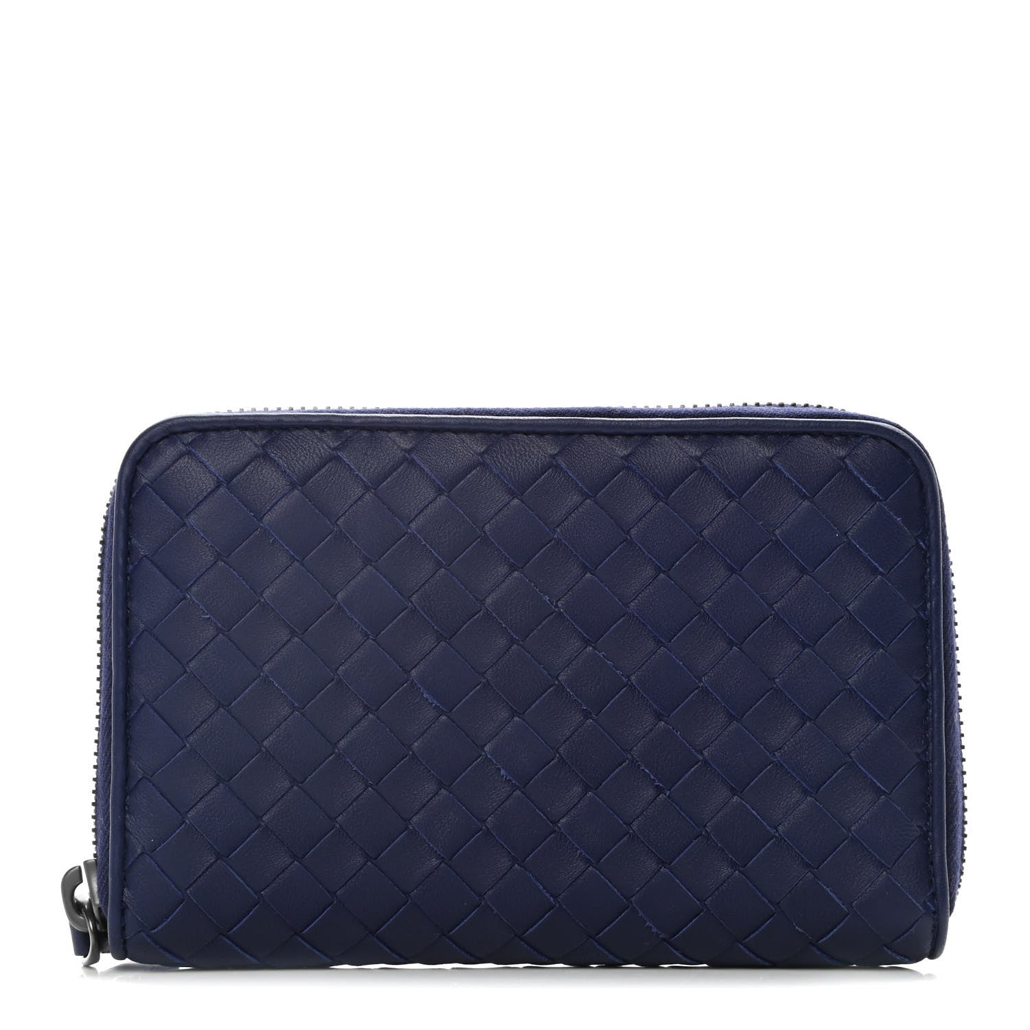 Bottega Veneta Nappa Intrecciato Zip Around Wallet Atlantic 1 of 9
