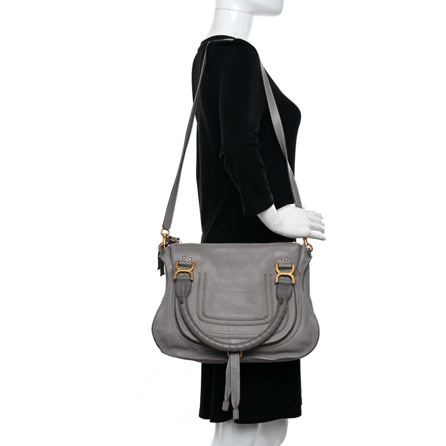 Chloe Calfskin Medium Marcie Satchel Cashmere Grey 2 of 16