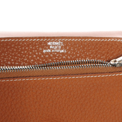 Hermes Togo Leather Combined Dogon Wallet Gold 7 of 8