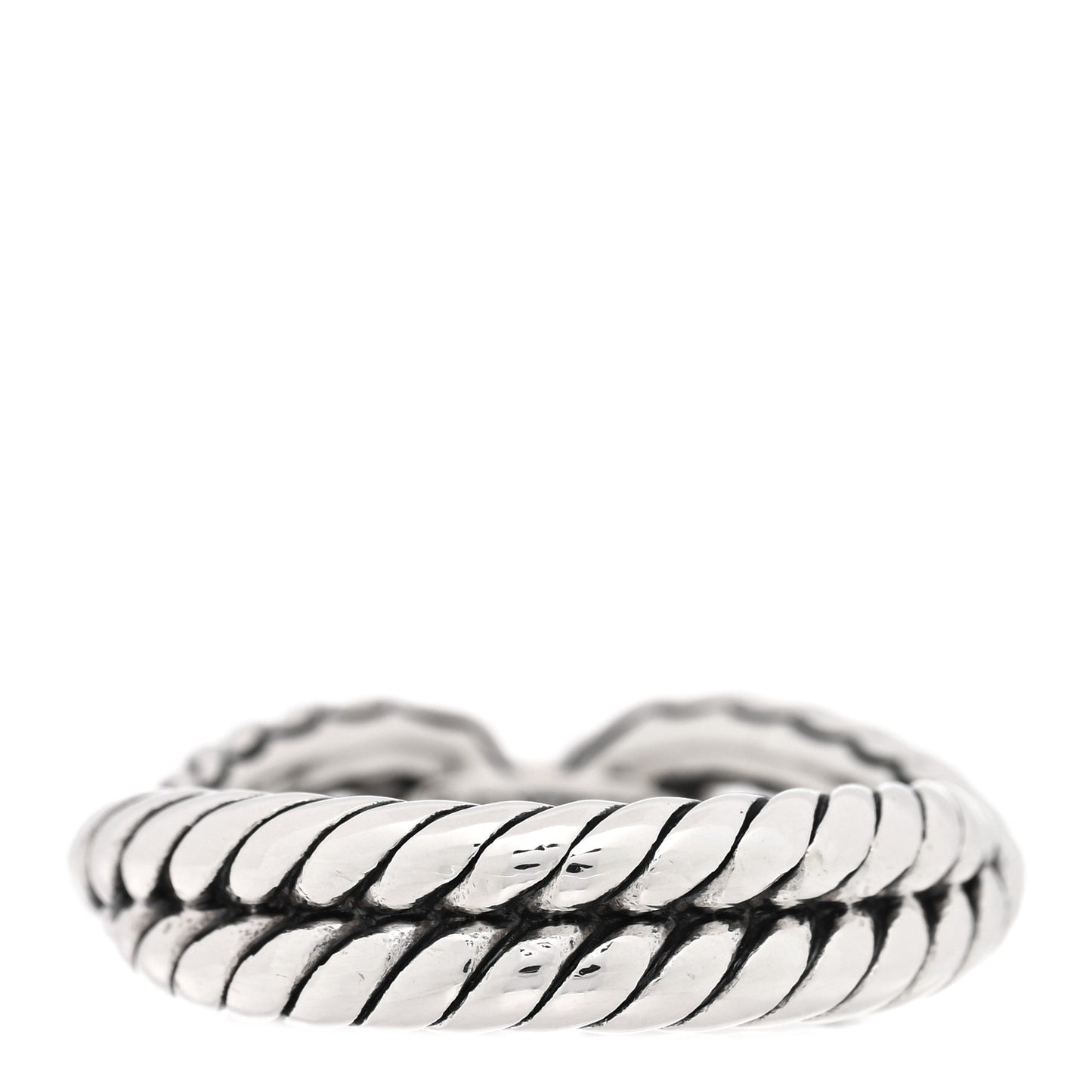 Sterling Silver 18K Yellow Gold Cable Loop Ring 52 6