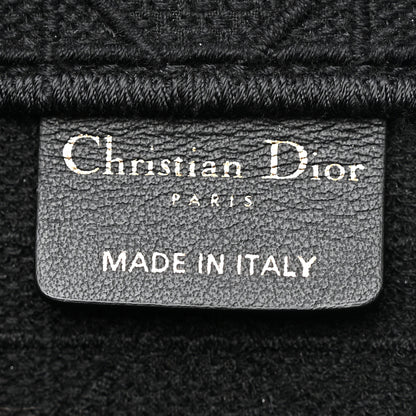 Christian Dior Canvas Embroidered Cannage Medium Book Tote Black Multicolor 6 of 12