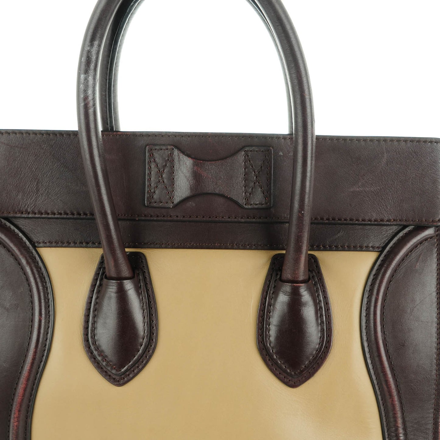 Smooth Calfskin Suede Mini Tri-Color Luggage Beige