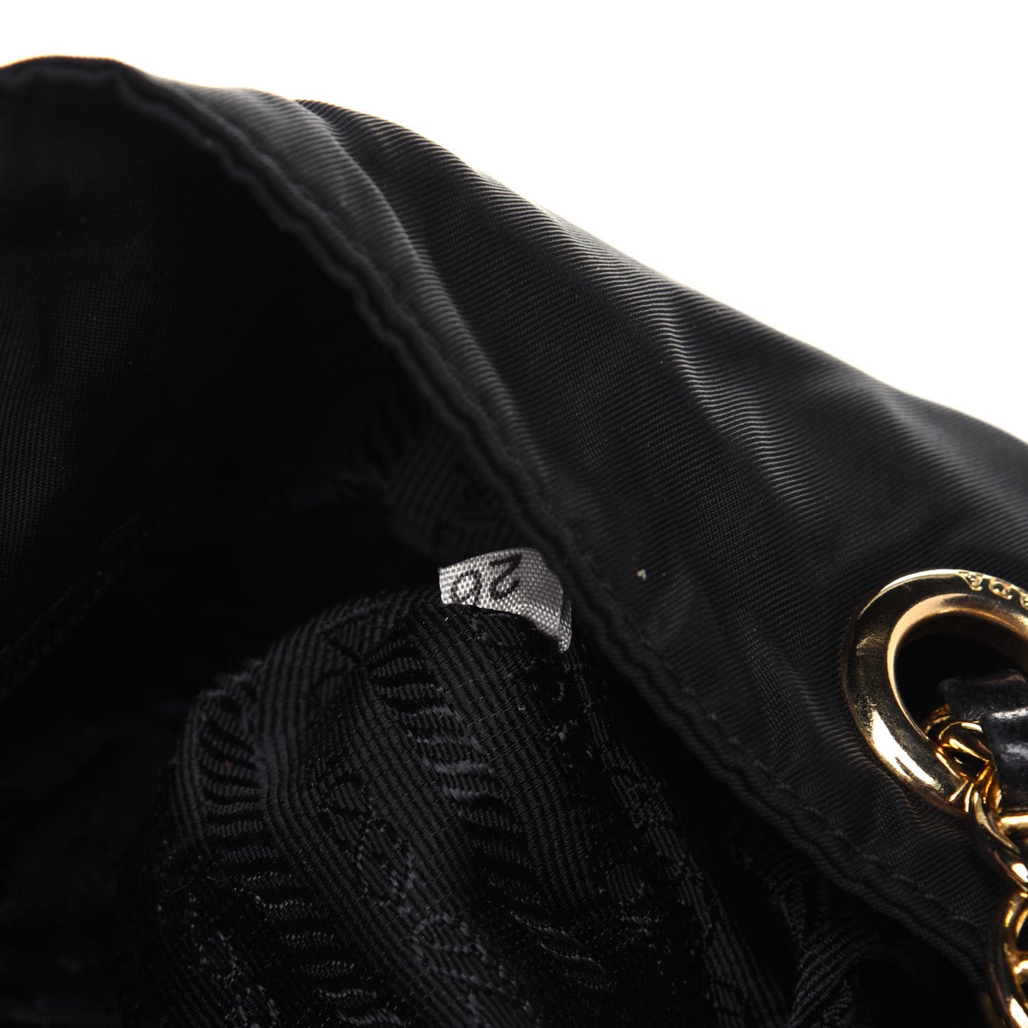 Nylon Tessuto Acciaio Chain Shoulder Bag Black