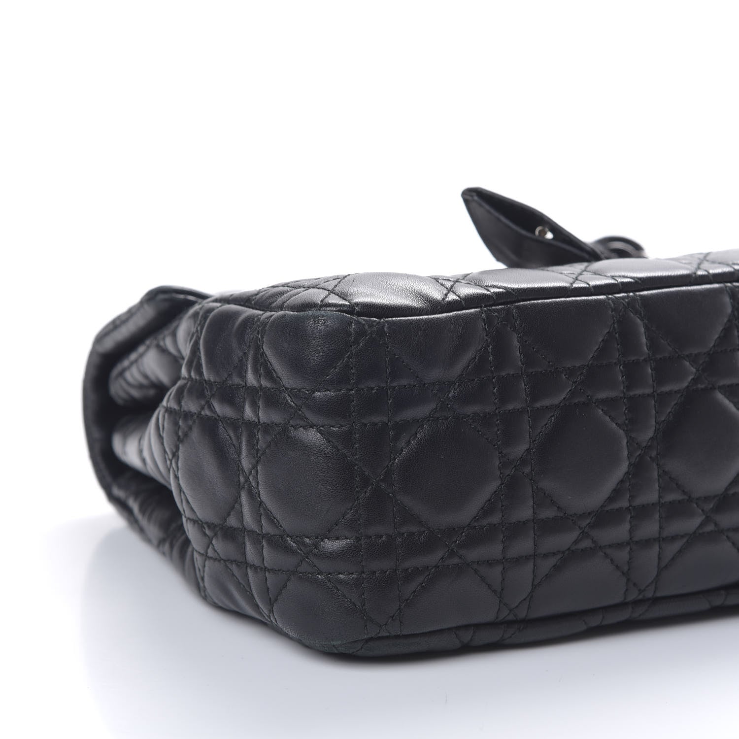 Christian Dior Lambskin Cannage Flap Bag Black 5 of 10