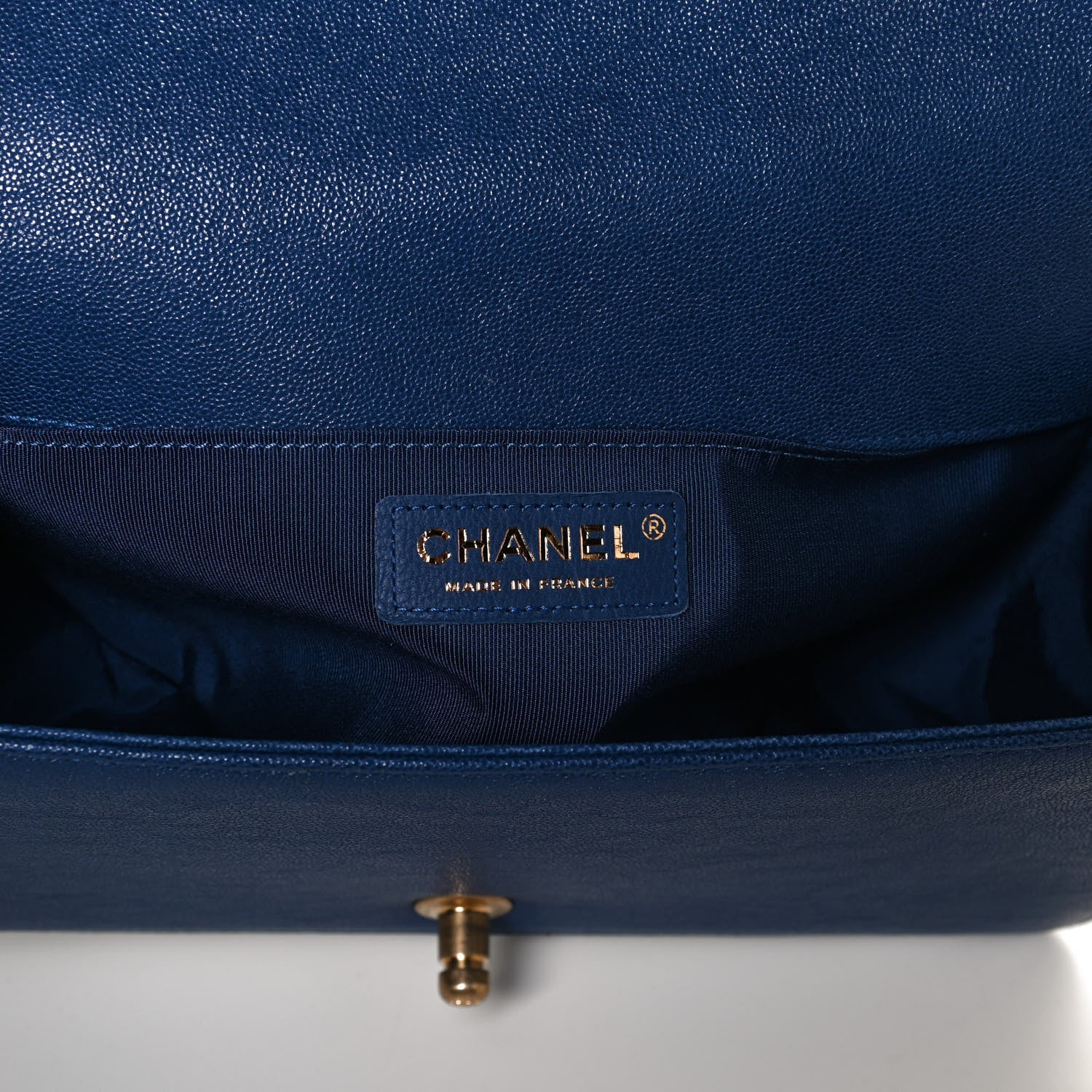 Chanel Caviar Quilted Medium Boy Flap Blue 6 of 12
