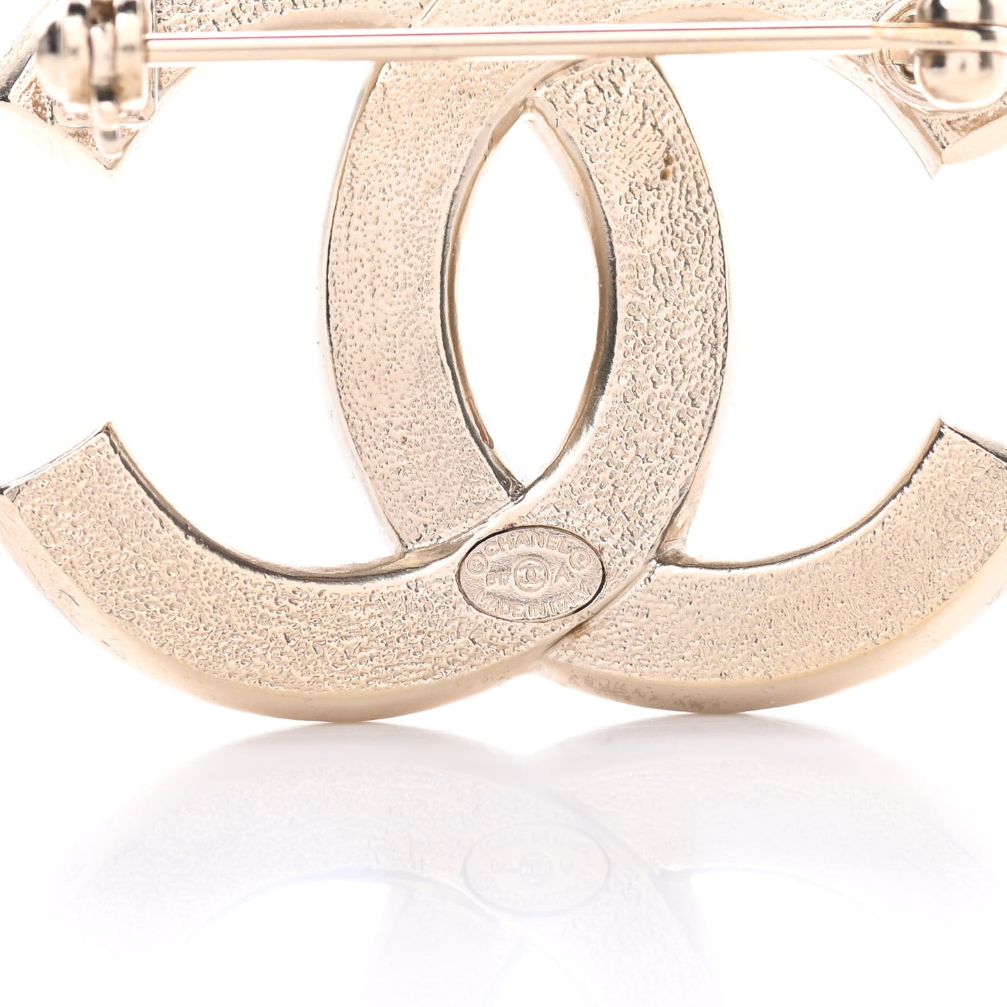 Crystal CC Brooch Gold