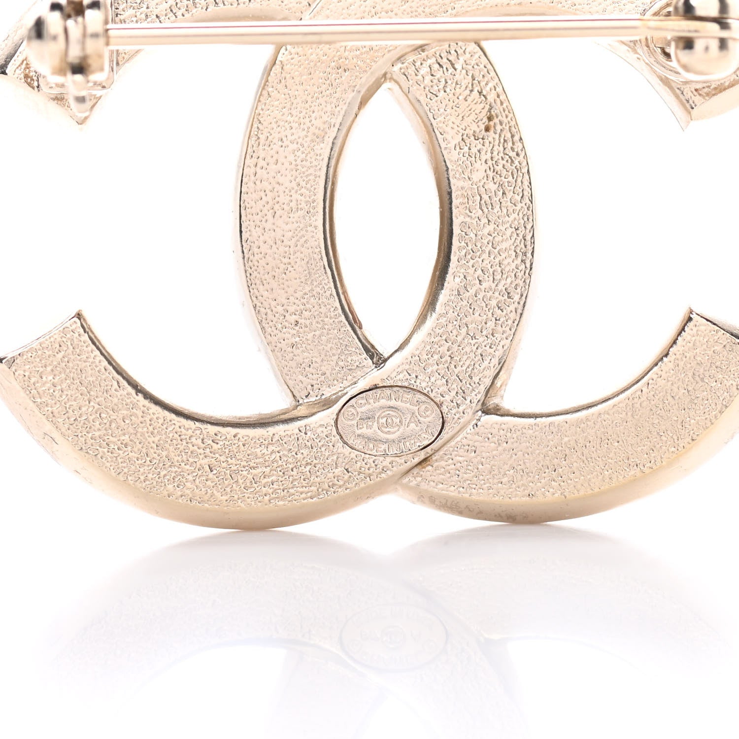 Chanel Crystal CC Brooch Gold 4 of 4