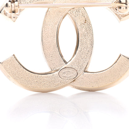 Chanel Crystal CC Brooch Gold 4 of 4