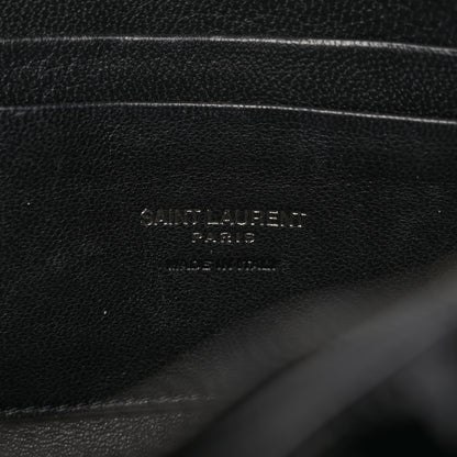 Saint Laurent Patent Calfskin Matelasse Monogram Mini Lou Camera Bag Black 6 of 9