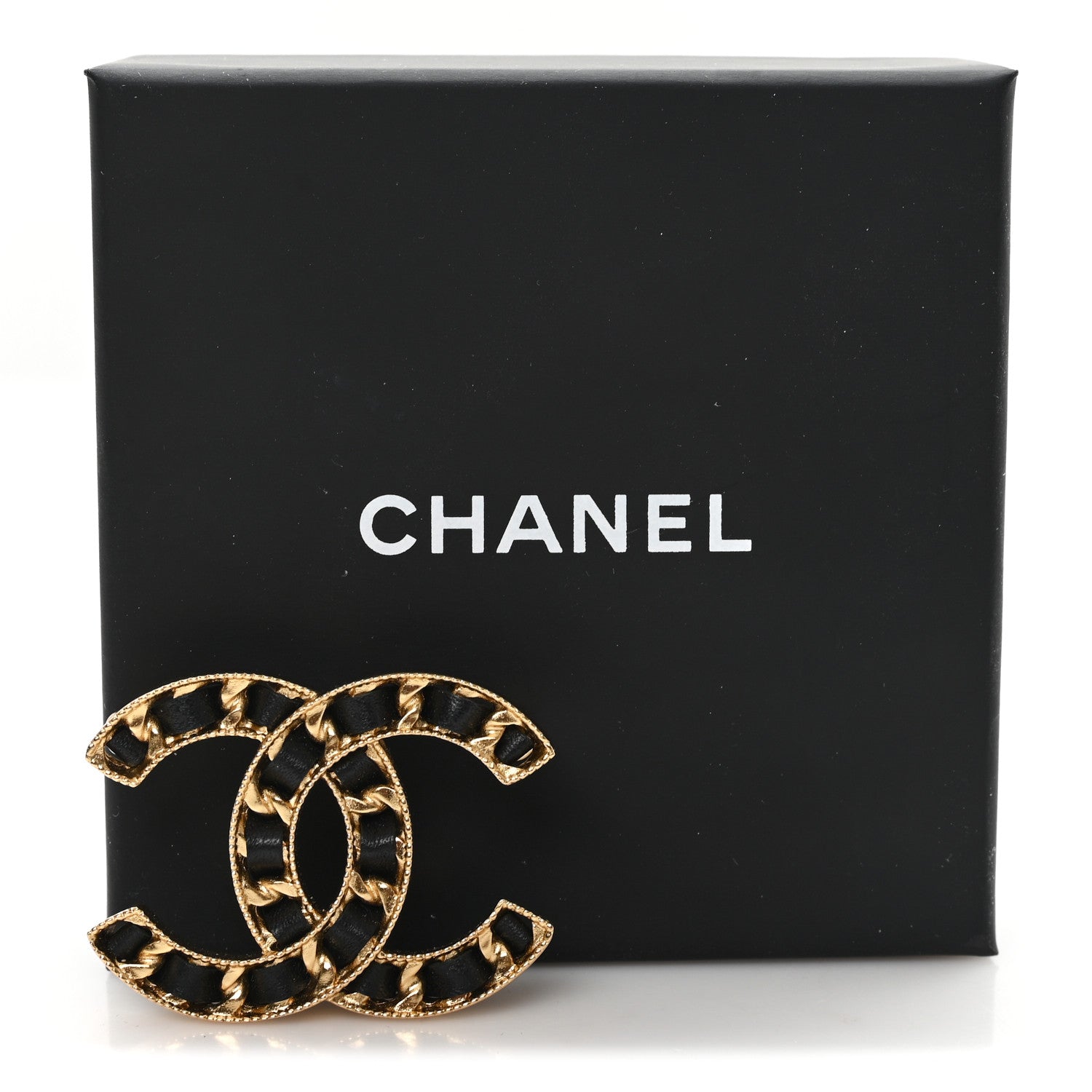 Chanel Lambskin Chain CC Brooch Black Gold 1883093 – FASHIONPHILE