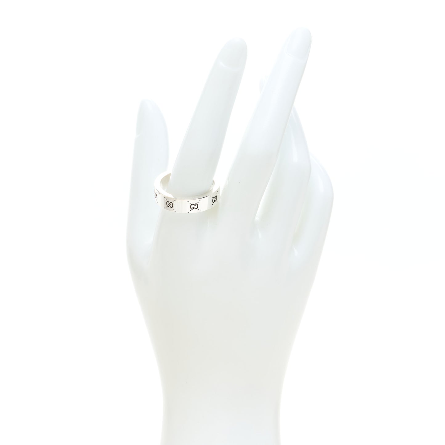 X ADIDAS Sterling Silver Trefoil GG Monogram Band Ring 63 10.5