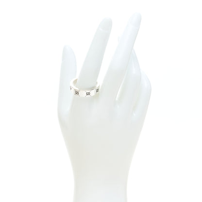 Gucci X ADIDAS Sterling Silver Trefoil GG Monogram Band Ring 63 10.5 2 of 7