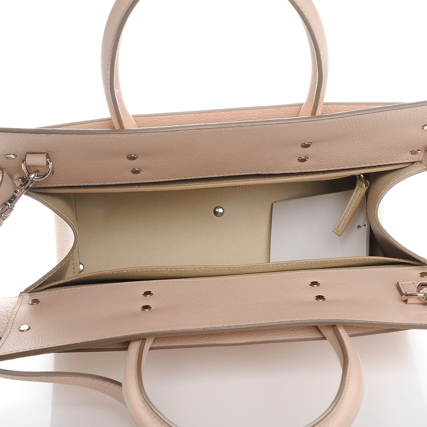 Grained Calfskin Small Horizon Satchel Nude Pink