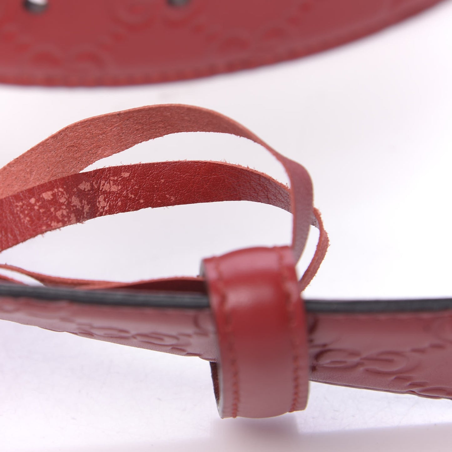 Guccissima Feline Plaque Belt 90 36 Hibiscus Red
