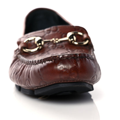 Gucci Calfskin Monogram Horsebit Guccissima Loafers 38.5 Brown 11 of 11