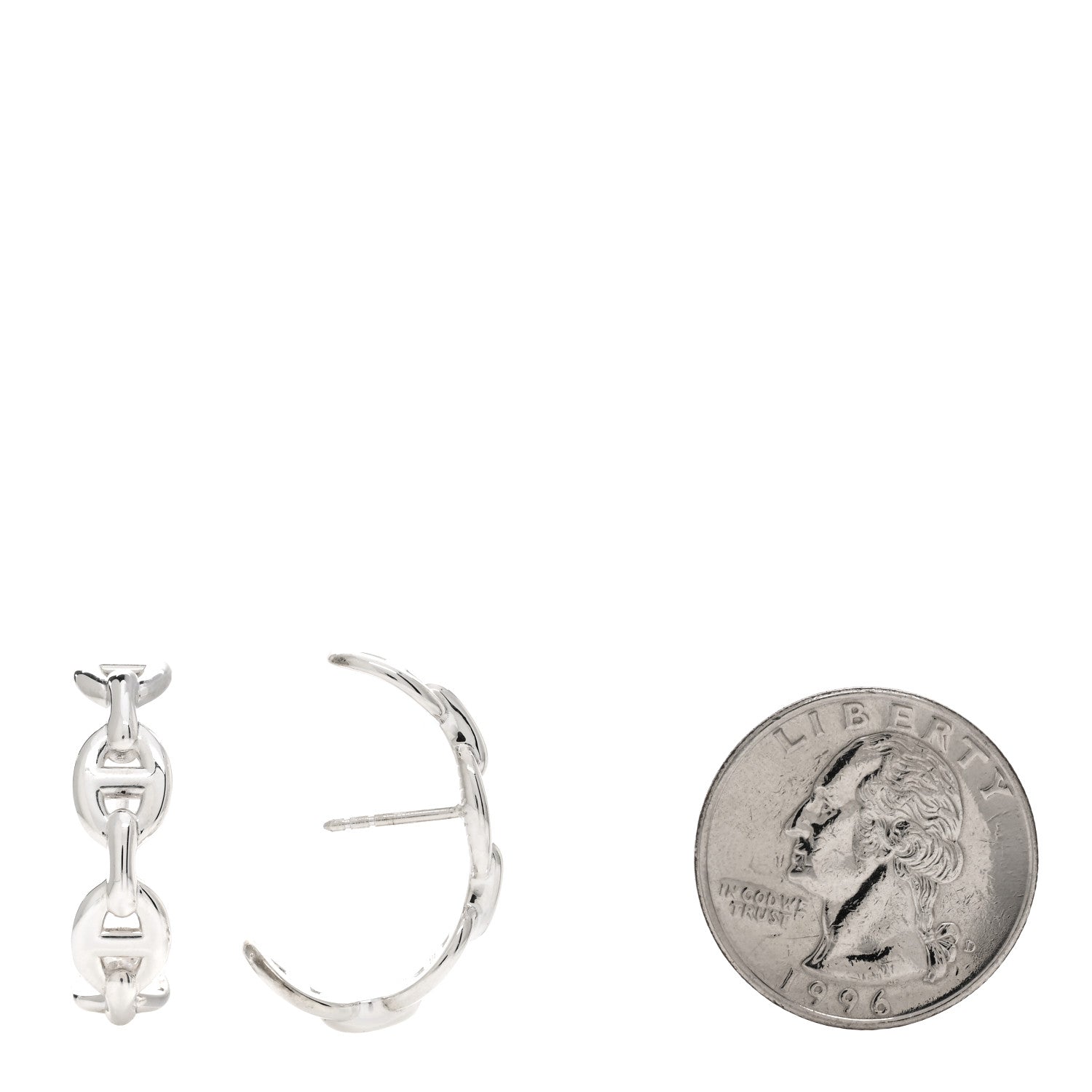Hermes Sterling Silver Chaine D'Ancre Enchainee Climber Earrings 2 of 5