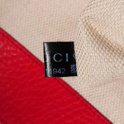 Gucci Pebbled Calfskin Large Soho Shoulder Bag Red 8 of 9