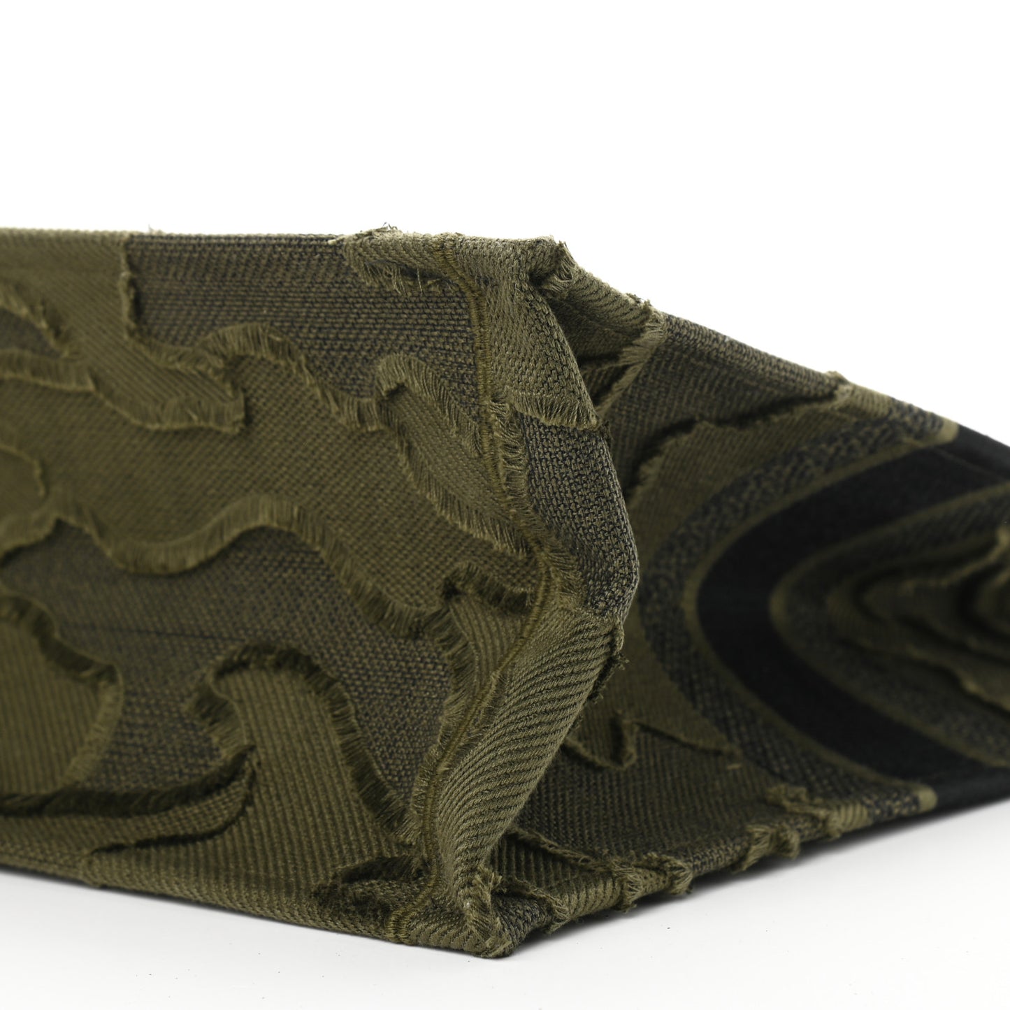 Canvas Embroidered Camouflage Book Tote Green