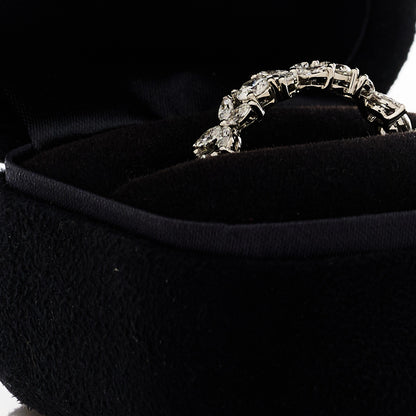Tiffany Platinum Diamond Victoria Alternating Band Ring 56 7.75 5 of 5