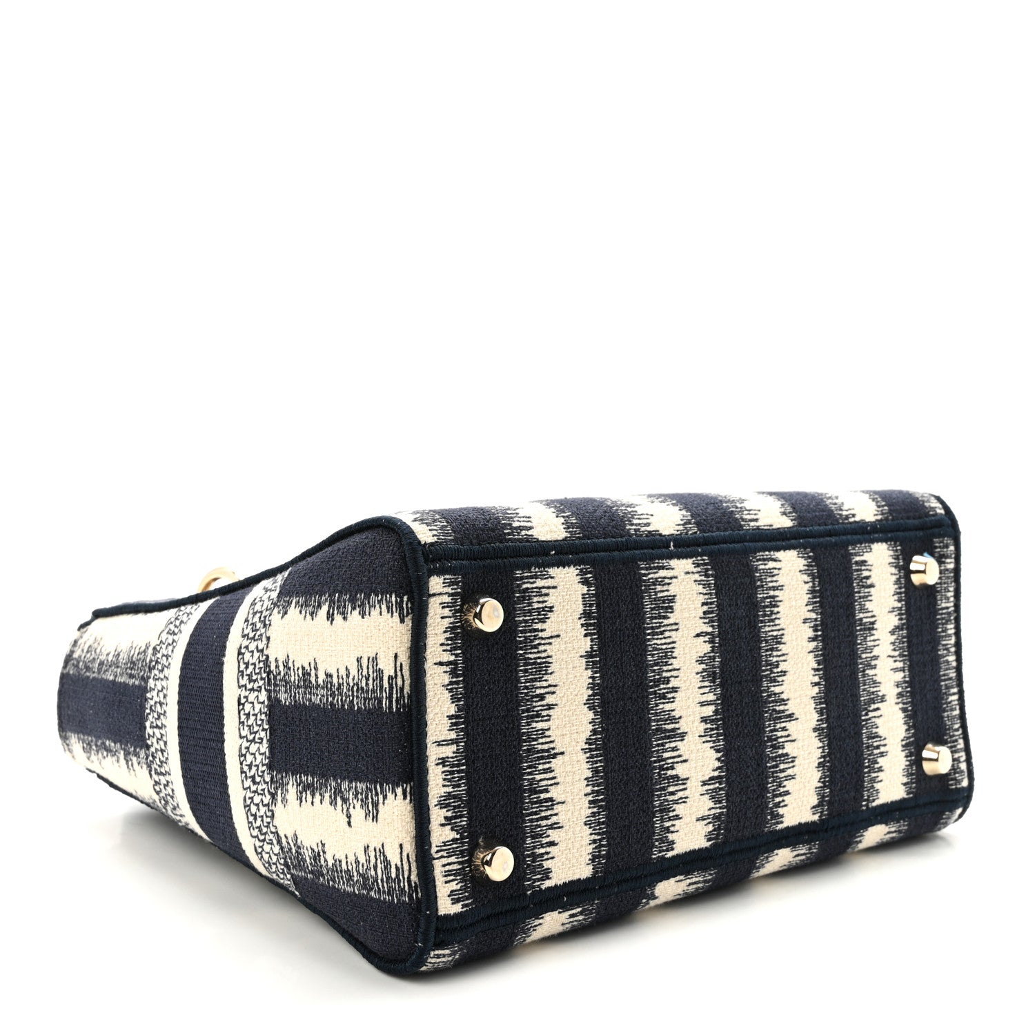 Christian Dior Canvas Medium D-Stripes Lady D-Lite Blue 4 of 9