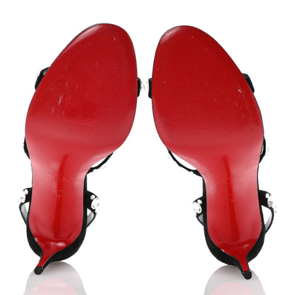 Christian Louboutin Veau Velours Strass Emilie 85 Sandals 41  Black 6 of 11