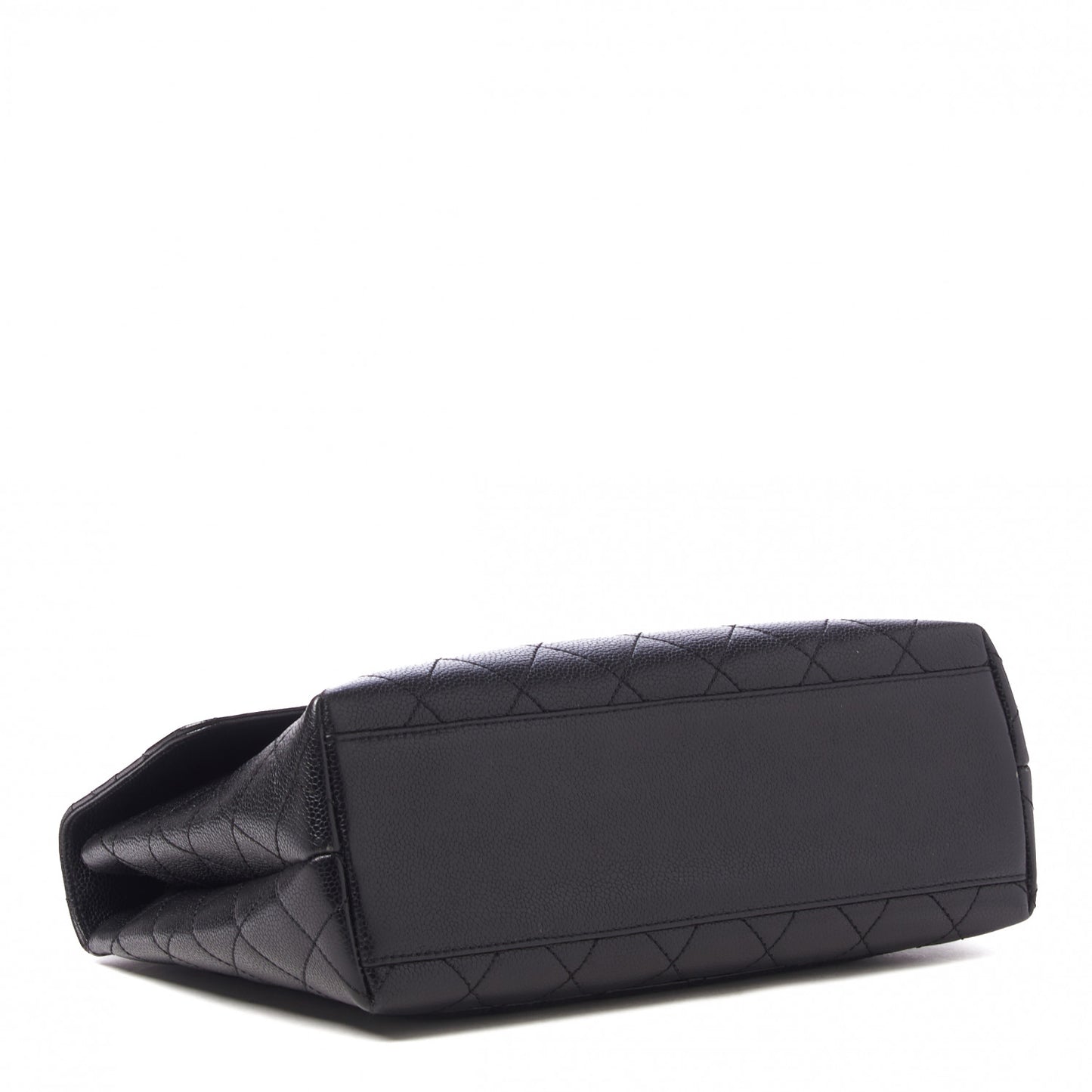Caviar Quilted Jumbo Kelly Flap Black