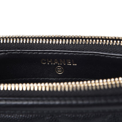 Chanel Caviar Quilted CC Filigree Clutch With Chain Black 5 of 9
