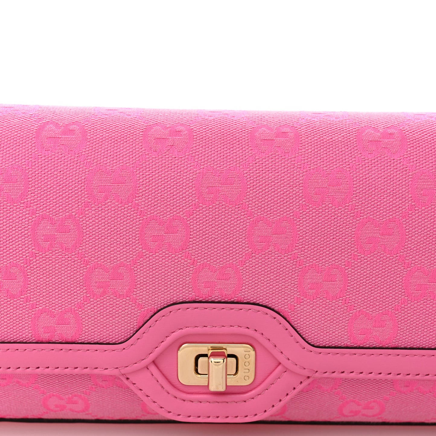 GG Monogram Textured Dollar Calfskin Small Luce Shoulder Bag Pink