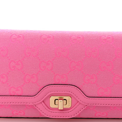 Gucci GG Monogram Textured Dollar Calfskin Small Luce Shoulder Bag Pink 8 of 12