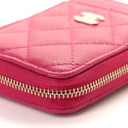 Chanel Caviar Quilted Zip Card Holder Fuchsia 9 of 10
