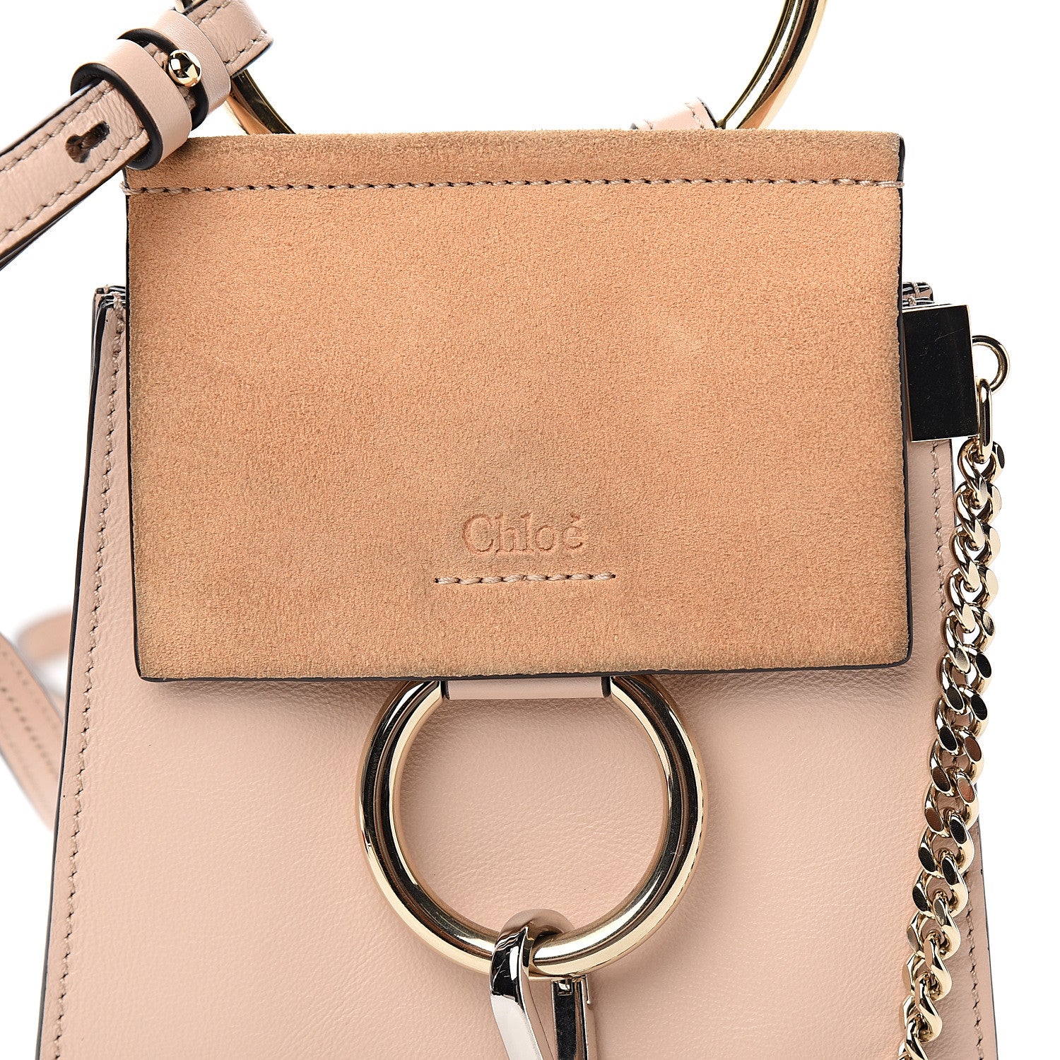 Chloe Suede Calfskin Mini Faye Bracelet Bag Cement Pink 9 of 9