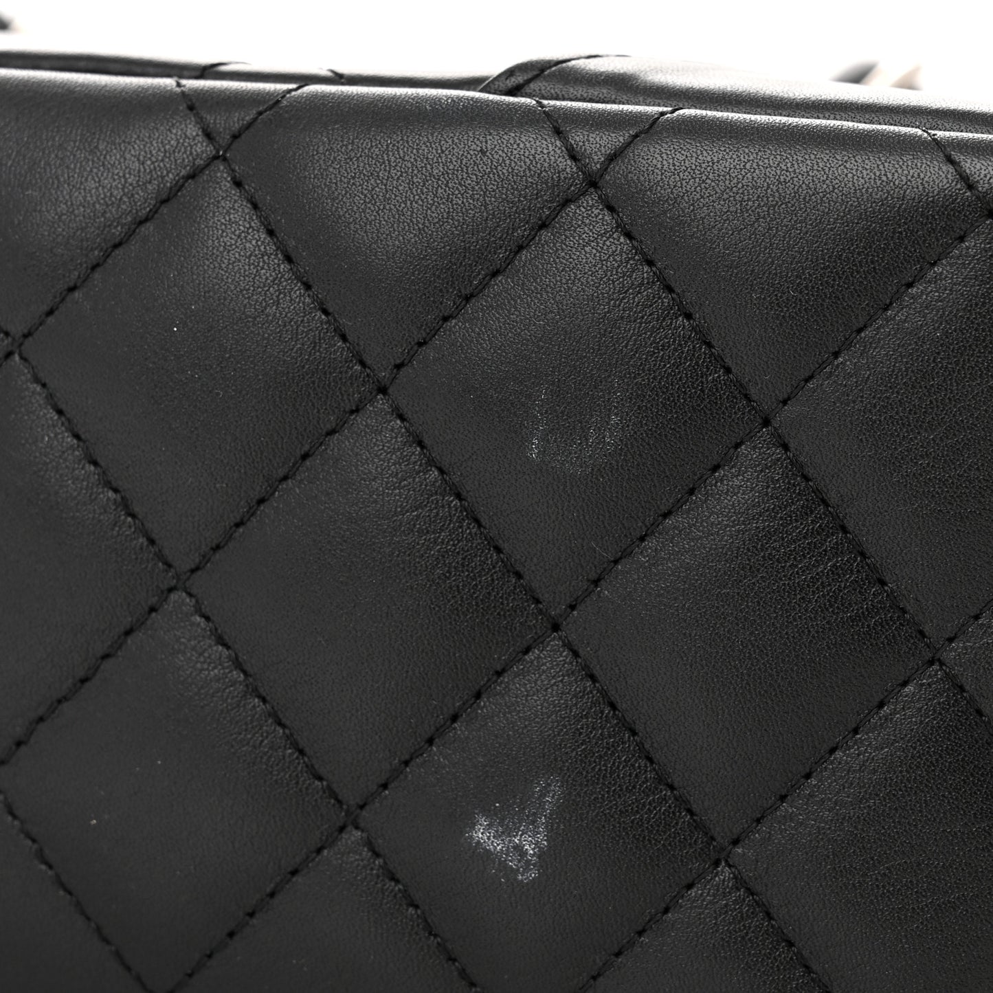 Calfskin Quilted Small Cambon Bowler Black White
