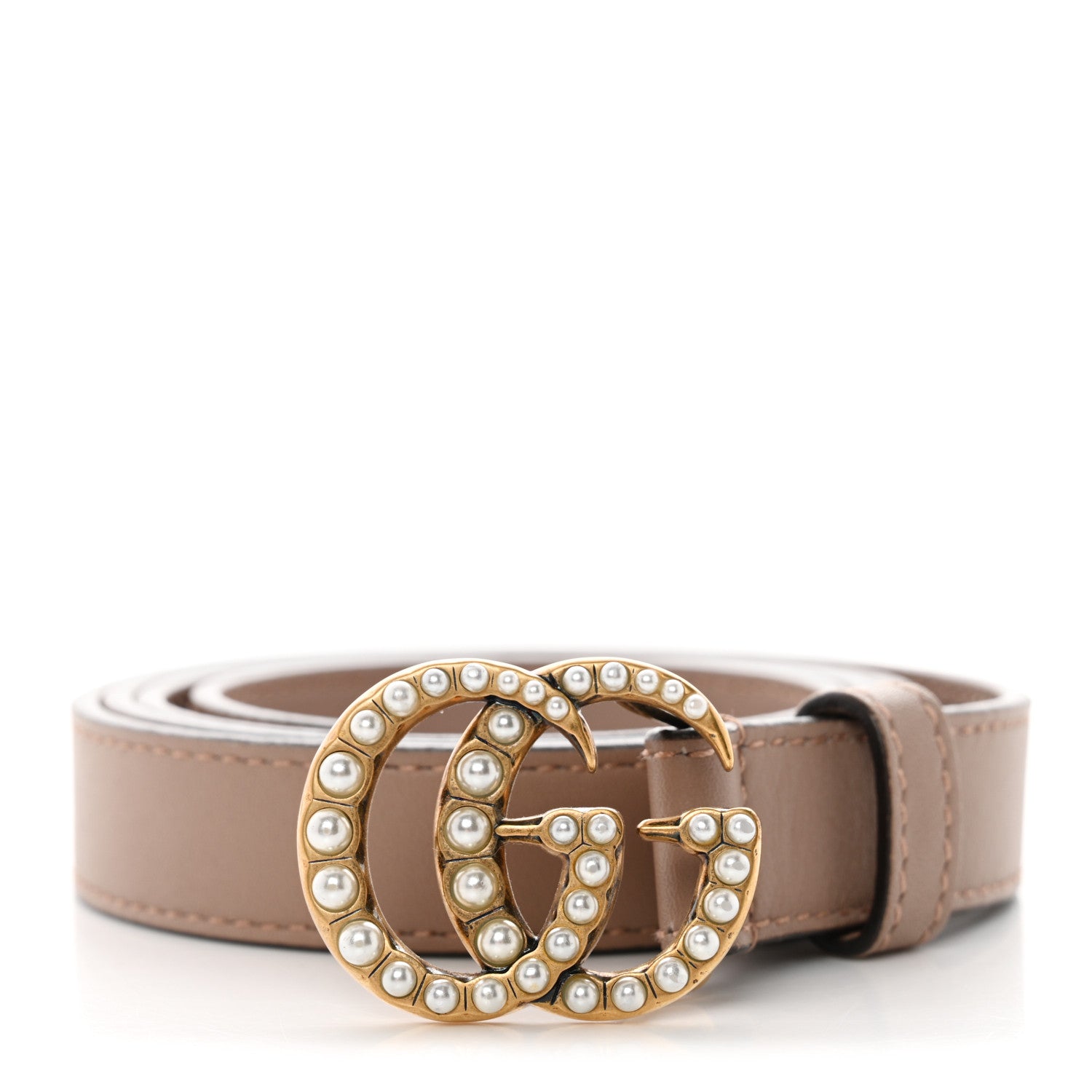 Gucci Calfskin Pearl Double G 20mm Belt 90 36 Porcelain Rose