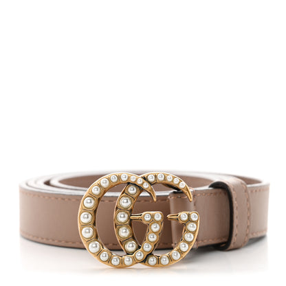 Gucci Calfskin Pearl Double G 20mm Belt 90 36 Porcelain Rose 1 of 6