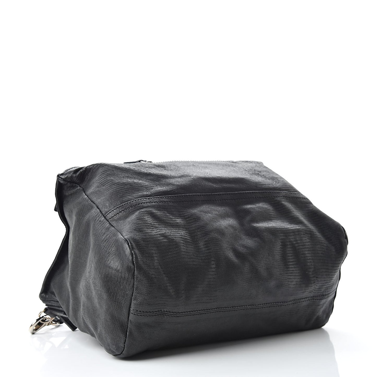 Calfskin Lizard Embossed Large Pandora Black